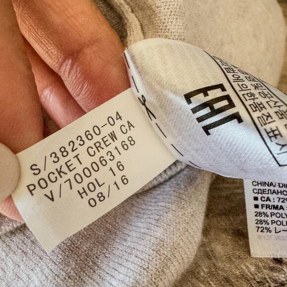 Banana Republic Womens Small Ultra Soft Ribbed Pocket Crew Neck Cardigan-Oatmeal - Picture 8 of 8